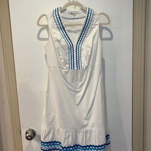Boden Dress- white with Rick Rack trim